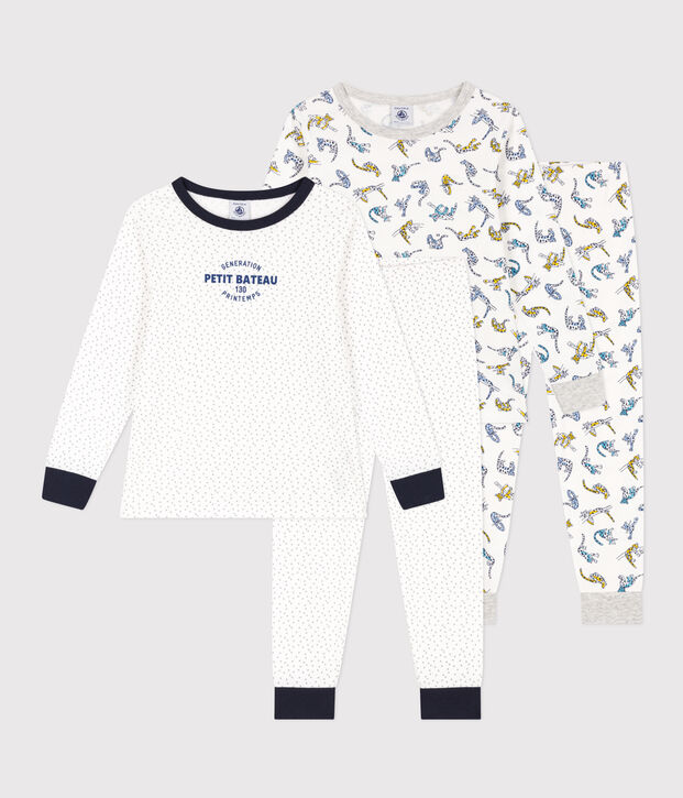 Confezione da 2 pigiami bambino unisex in cotone motivo stelle e felini multicolore