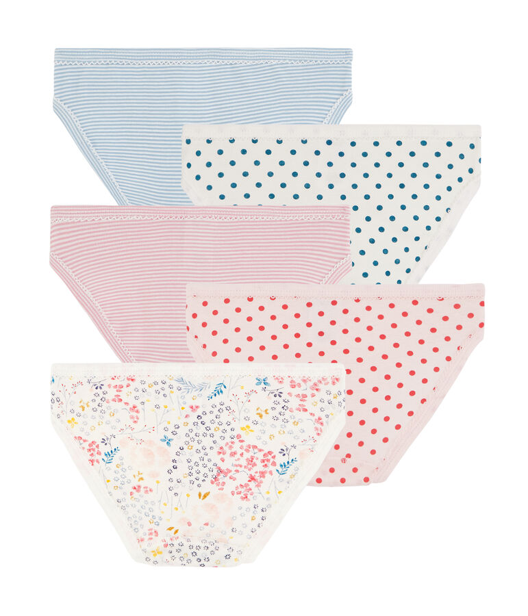 Confezione da 5 slip bambina multicolore