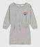 Abito a maniche lunghe in molleton spazzolato bambina grigio CHATON CHINE