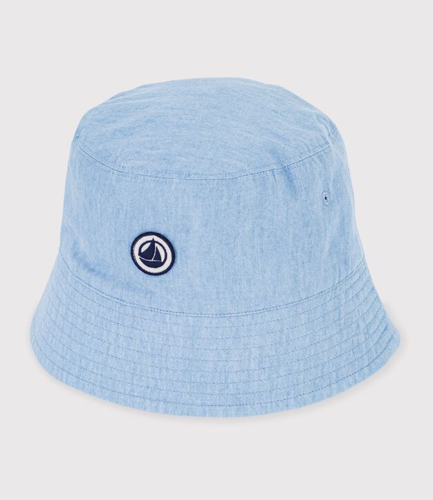 Cappellino alla pescatora in denim bambino blu
