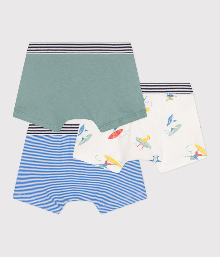 Set di 3 boxer in cotone con surfisti stampati bambino multicolore