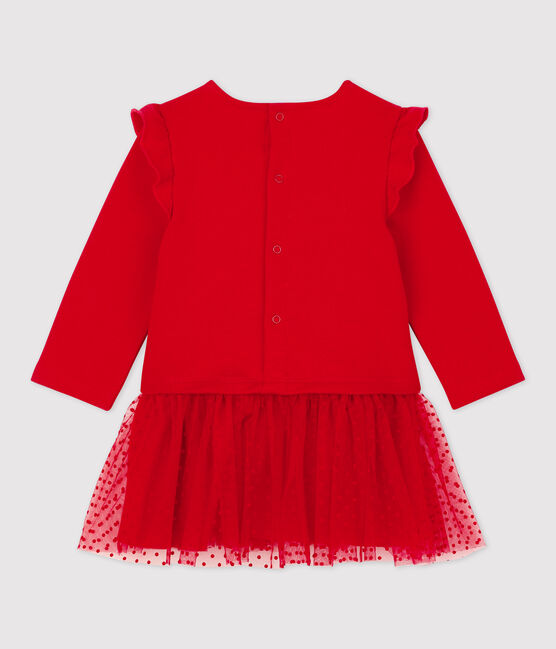 Abito in molleton e tulle bebè. rosso TERKUIT