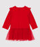 Abito in molleton e tulle bebè. rosso TERKUIT