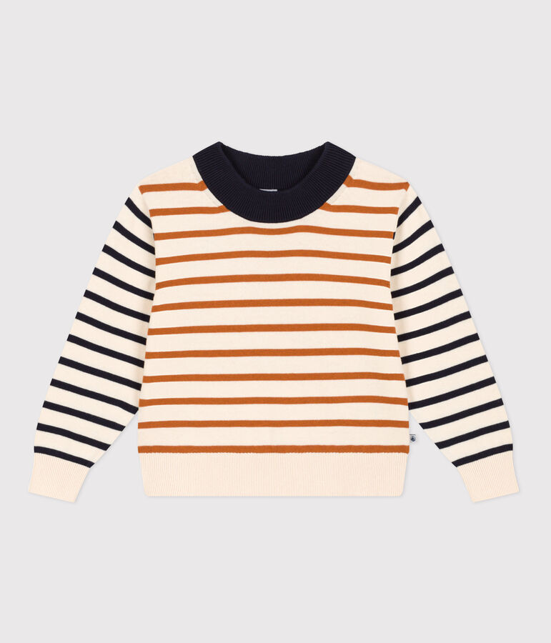 Maglione alla marinara in cotone bambino unisex bianco AVALANCHE/ MULTICO