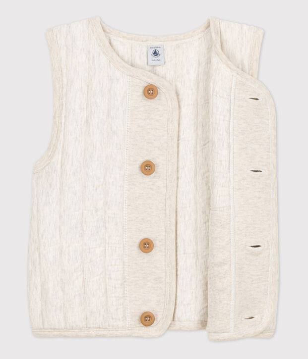 Gilet senza maniche in tubique bambino unisex beige