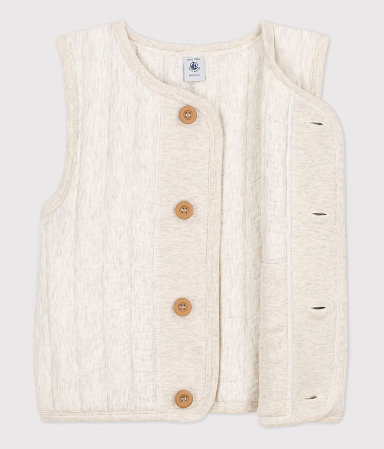 Gilet senza maniche in tubique bambino unisex beige
