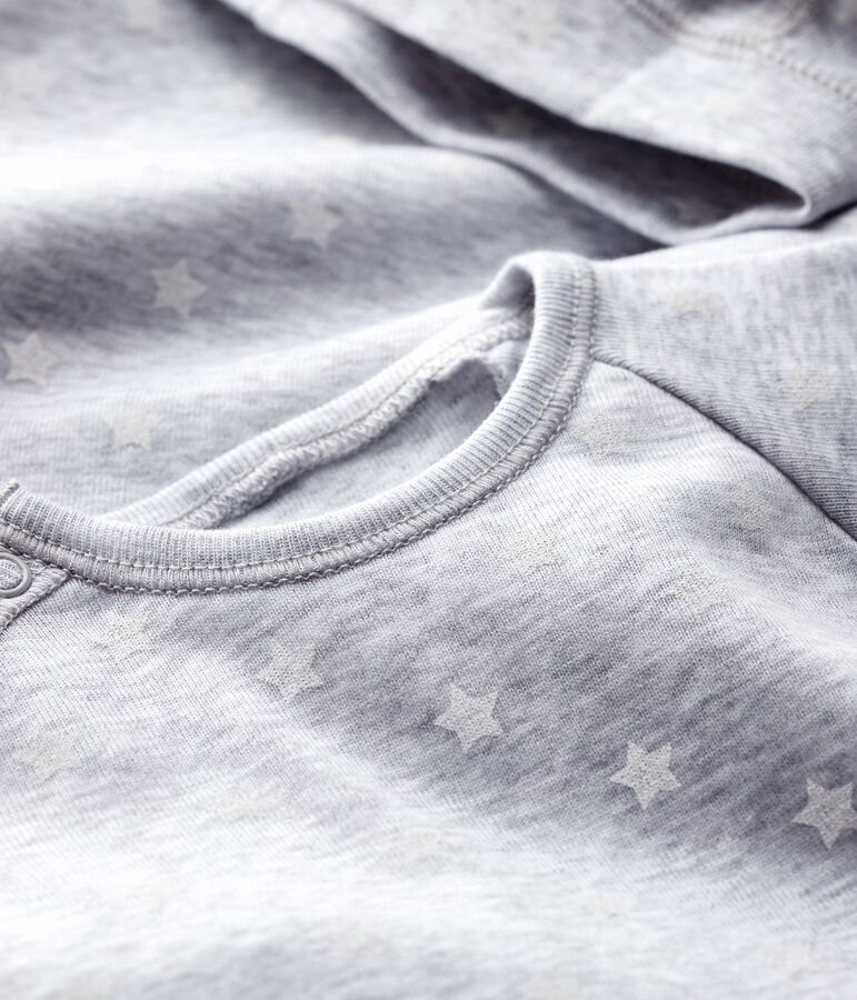 Cofanetto regalo nascita grigio screziato beb&egrave; in cotone biologico multicolore