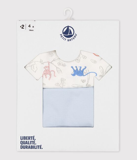 Confezione da 2 t-shirt manica corta bambina in cotone variante 1