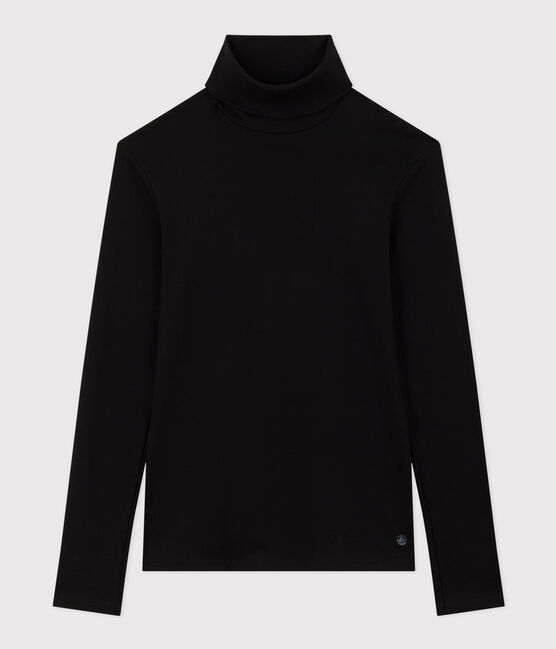 T-shirt Iconica a lupetto in cotone donna nero BLACK