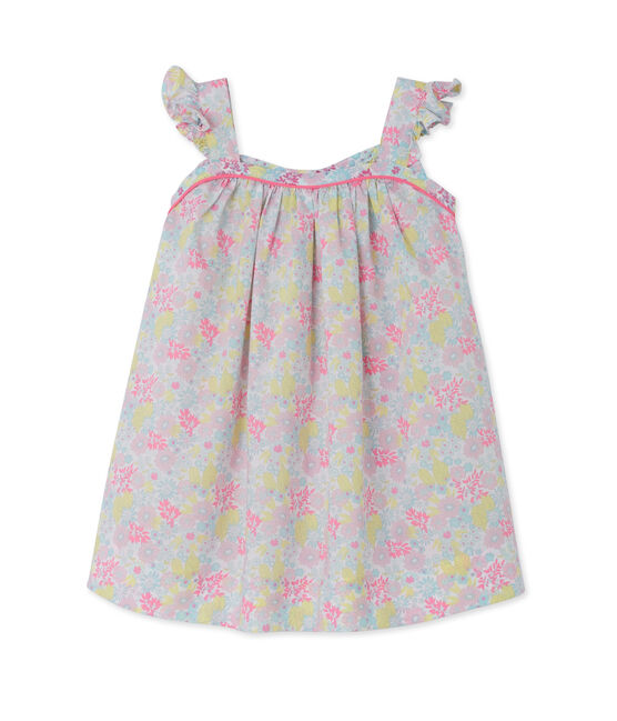 Abito per bebè femmina stampato bianco ECUME/bianco MULTICO