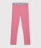 Leggings in cotone tinta unita bambina rosa