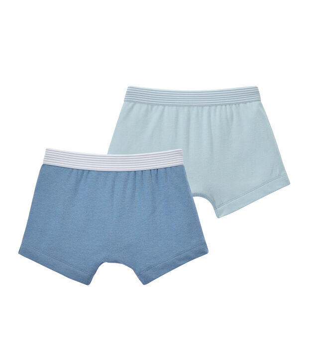 Lotto di 2 boxers per bambino tinta unita bianco