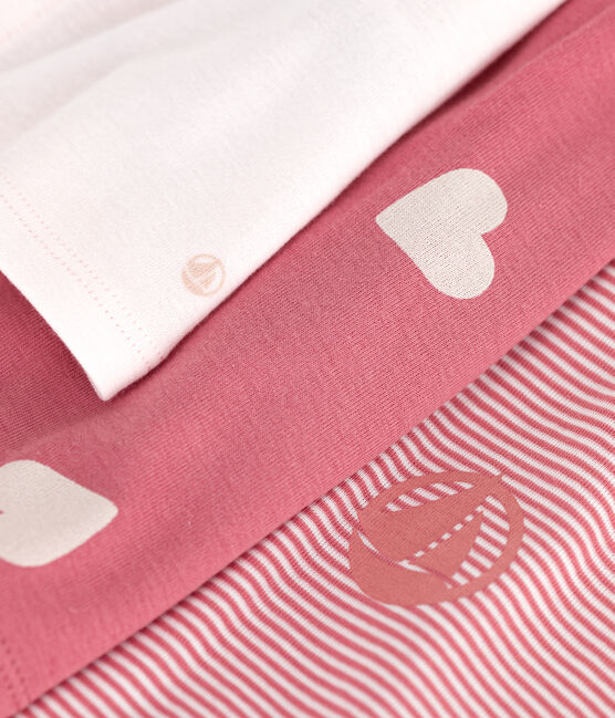 Set due pezzi neonato in cotone con cardigan tinta unita e abito con stampa rosa ROSEWOOD/ MULTICO