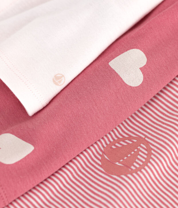 Set due pezzi neonato in cotone con cardigan tinta unita e abito con stampa rosa/multicolore