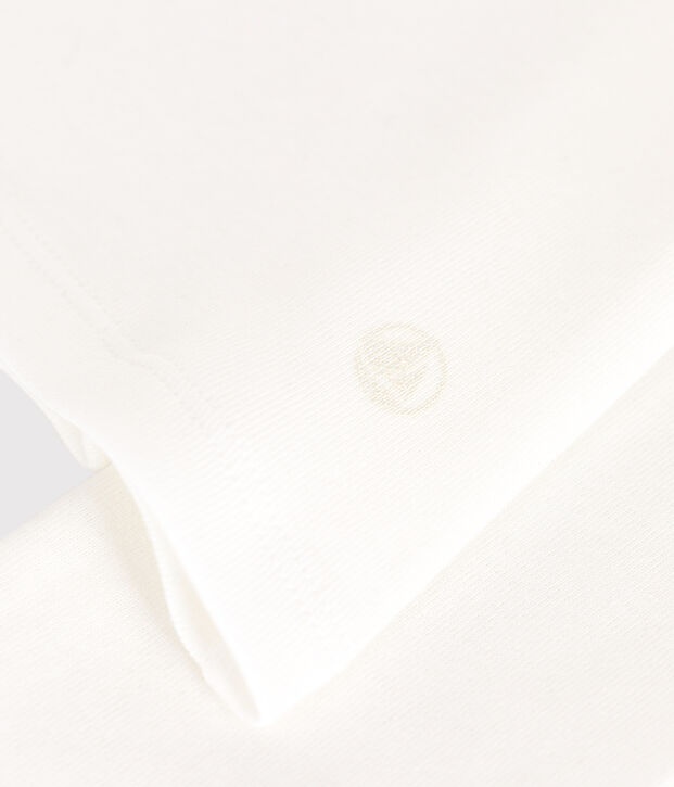 T-shirt donna L'Iconique a maniche lunghe in tinta unita a costine bianco