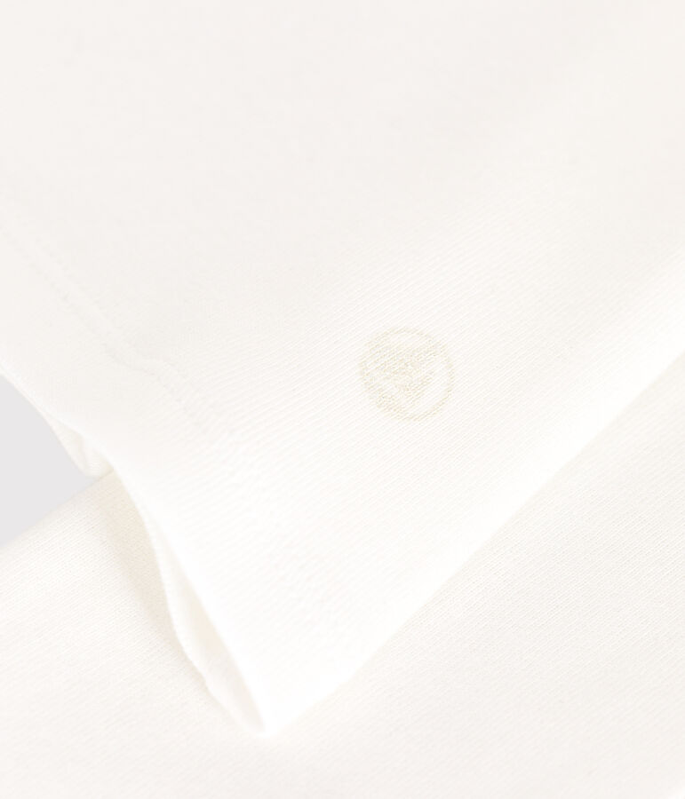 T-shirt donna L'Iconique a maniche lunghe in tinta unita a costine bianco