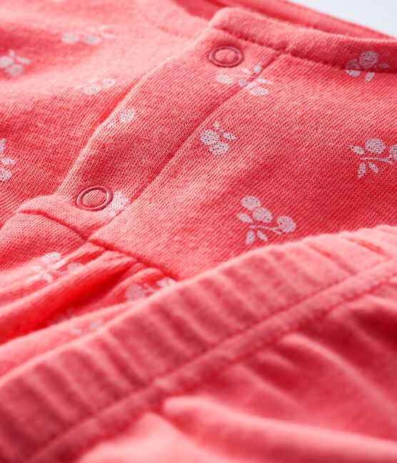 Body leggings ciliegie bebè in tubique in cotone biologico rosa PEACHY/rosa FLEUR
