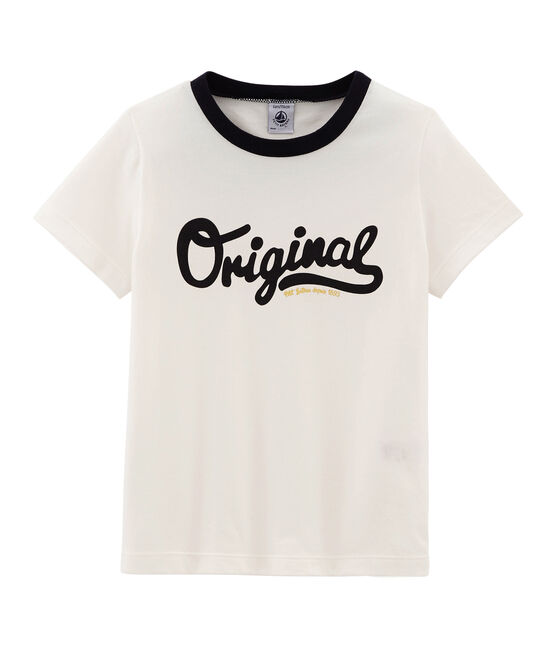 T-shirt bambino maniche corte bianco MARSHMALLOW