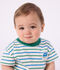 T-shirt a maniche corte in cotone a righe neonato bianco/multicolore