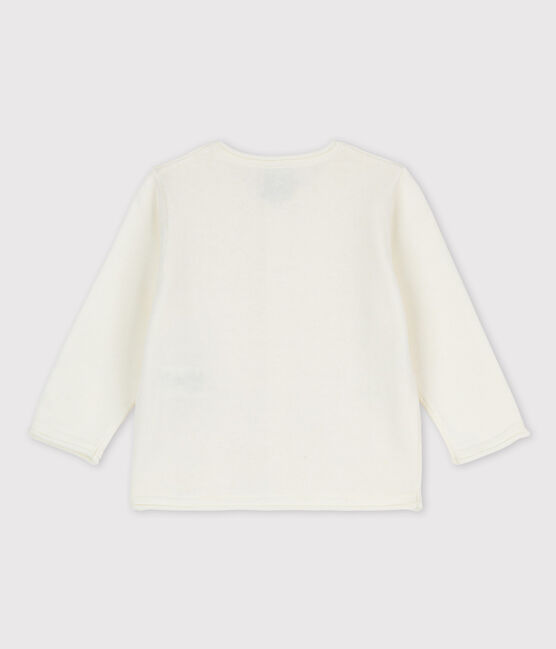 Cardigan in tricot jersey cotone/lino bebè femmina bianco MARSHMALLOW