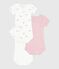 Set di3 body a maniche corte in cotone a fiori neonato variante 1
