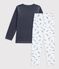 Pyjama  en coton bianco/blu/multicolore