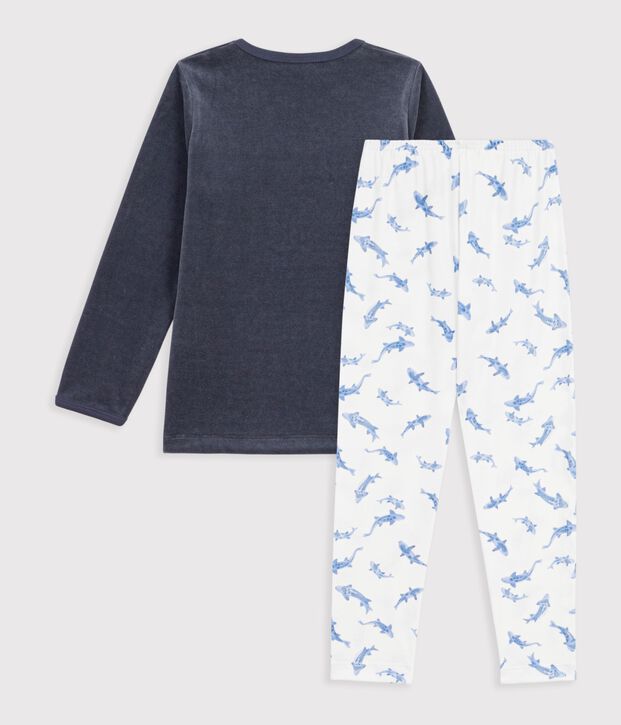 Pyjama  en coton bianco/blu/multicolore