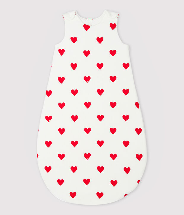 Sacco nanna neonato in cotone a cuori TOG 2 bianco/rosso
