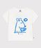 T-shirt a maniche corte in cotone con motivo di cane neonato bianco