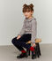 T-shirt maniche lunghe bambina grigio BELUGA/bianco MULTICO