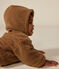 Giacca con cappuccio in sherpa neonato marrone BRINDILLE