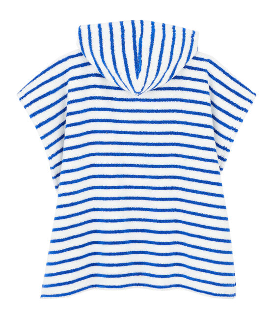 Poncho mare con cappuccio bebè unisex blu SURF