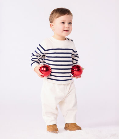 Maglione in stile marinaro in misto lana e cotone a righe neonato
