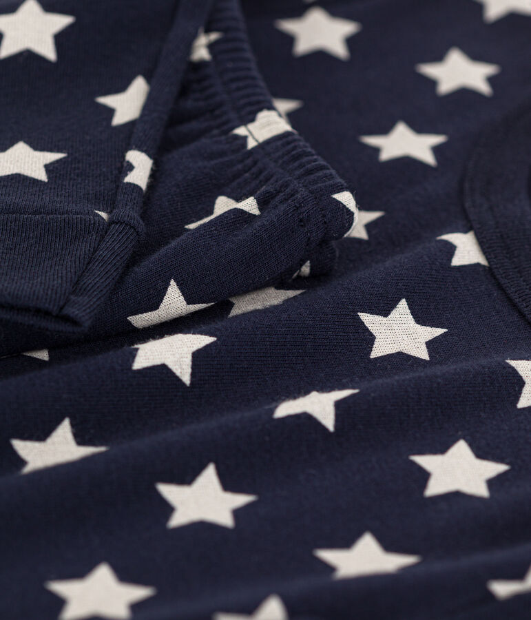 Pigiama bambino unisex in cotone a stelle blu/bianco