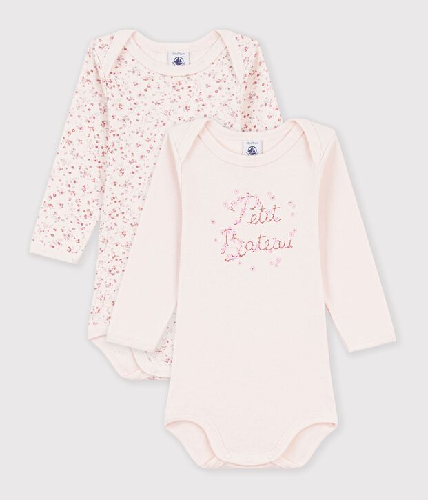 Lot de 2 bodies manches longues en coton. multicolore