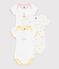 Lot de 3 bodies manches courtes en coton multicolore