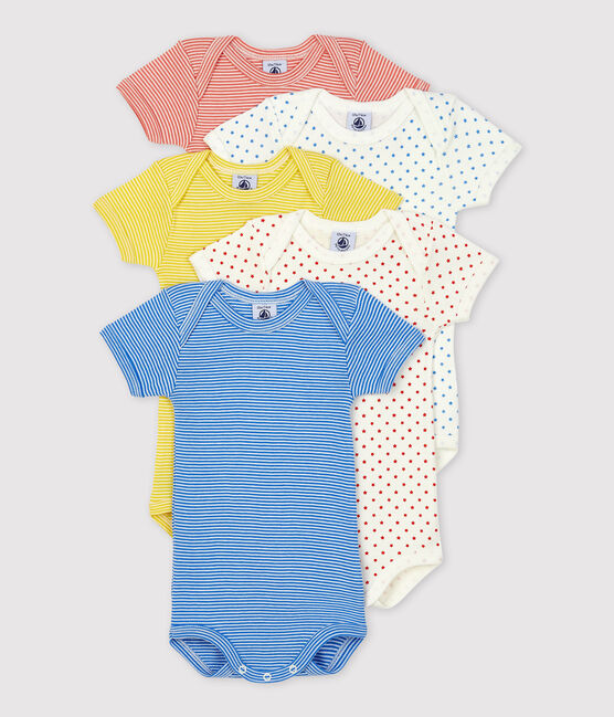 Confezione da 5 body a righe manica corta in cotone variante 1