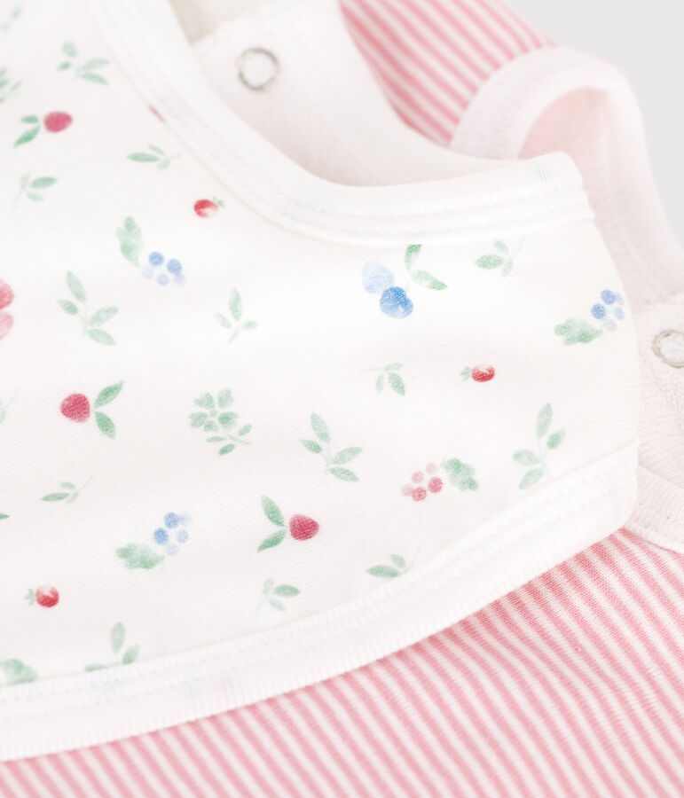 Confezione da 2 bavaglini in cotone con stampa neonato variante 1