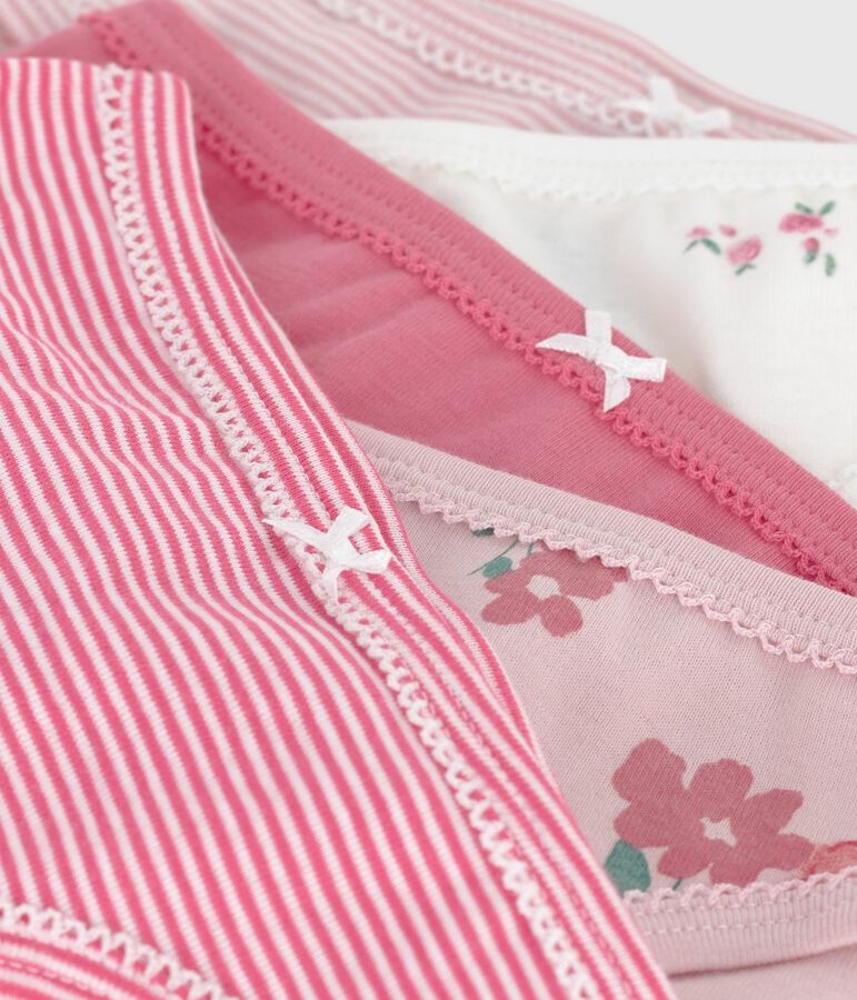 Set di slip in cotone con stampa a fiori bambina multicolore