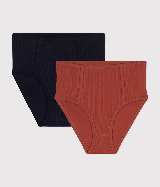 Confezione da 2 slip donna in cotone elastan tinta unita variante 1