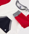 T-shirt colorblock bebè maschio bianco MARSHMALLOW/rosso TERKUIT