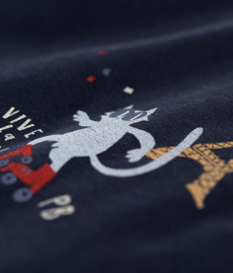 Tutina pigiama beb&egrave; in ciniglia Paris blu