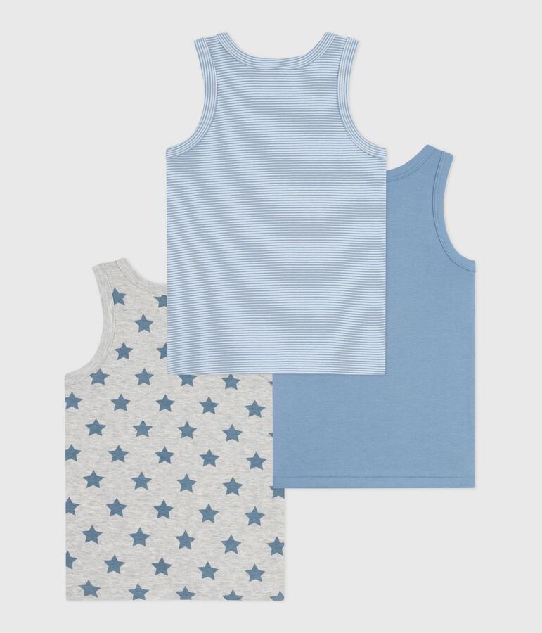 Set di canotte da bambino in cotone con stampa a stelle multicolore