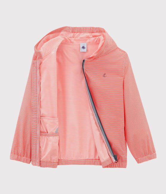 Giacca a vento bambino unisex rosa GROSEILLER/bianco MARSHMALLOW