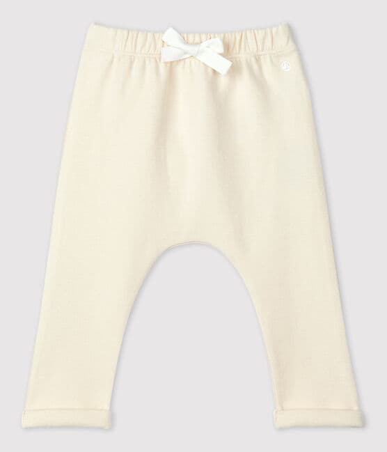 Pantaloni  per bebè in jersey spesso ecru AVALANCHE