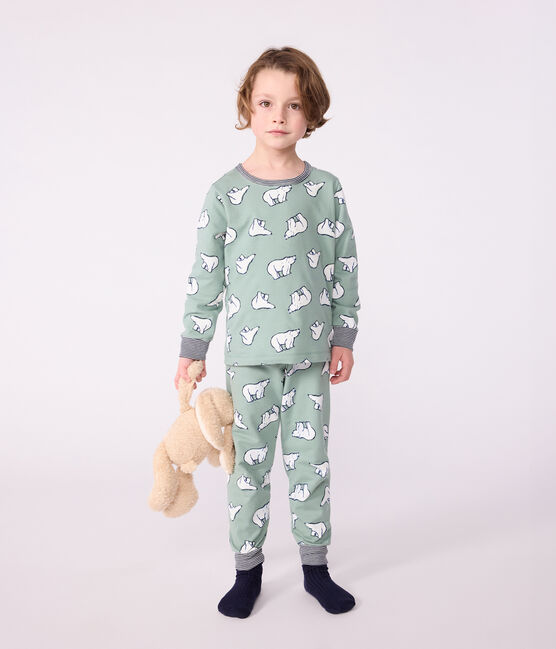 Pigiama bambino in tessuto felpato con orso stampato SAULE/ MULTICO