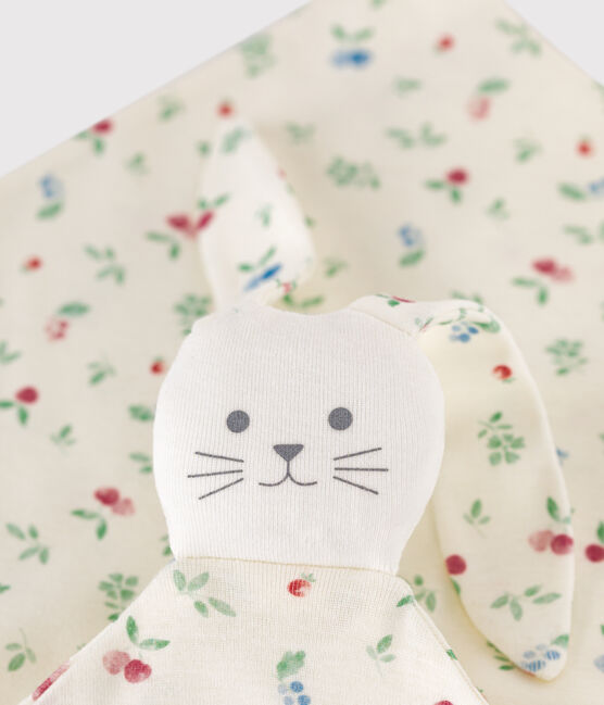 Doudou in cotone stampato neonato bianco MARSHMALLOW/bianco MULTICO