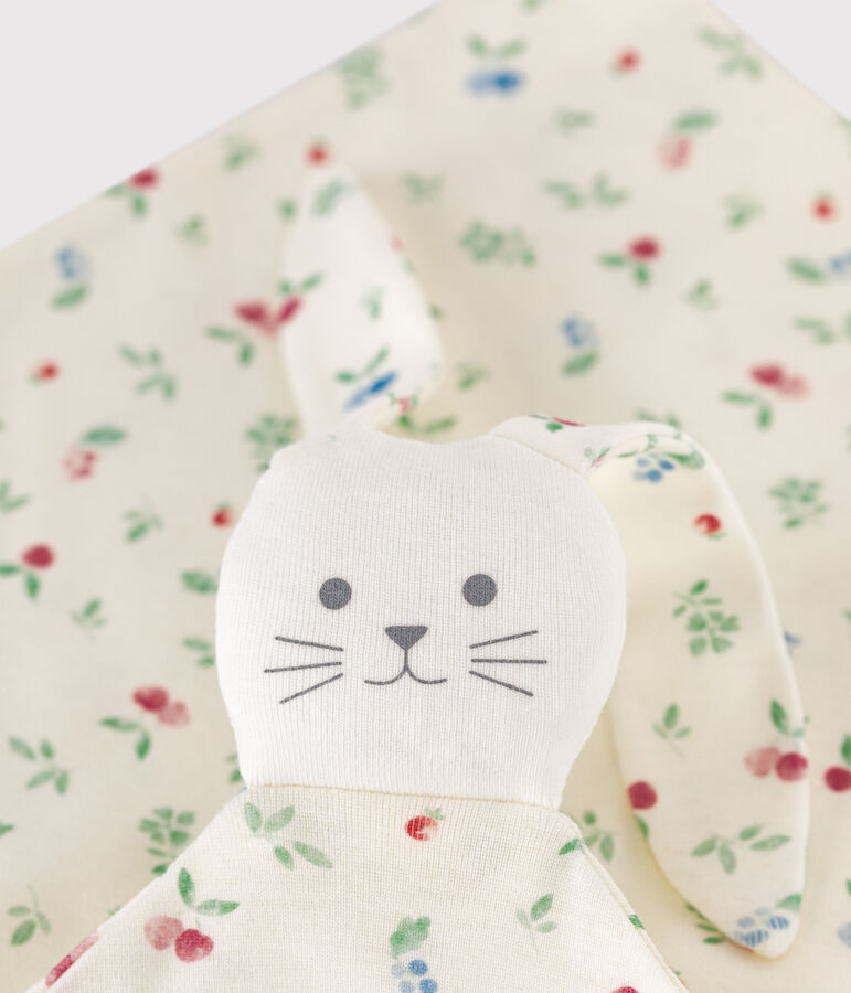 Doudou in cotone stampato neonato bianco MARSHMALLOW/bianco MULTICO