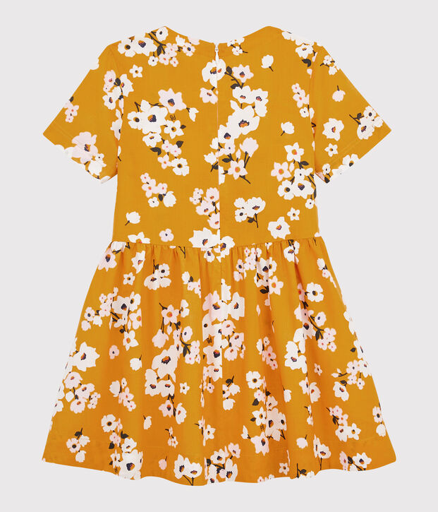 Abito manica corta bambina giallo/multicolore