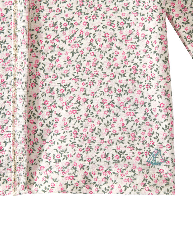 Cardigan bambina stampato bianco/multicolore